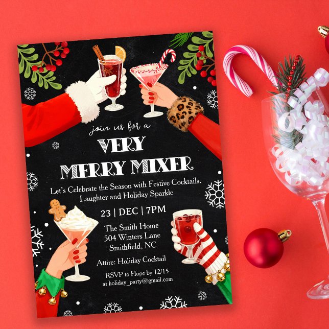 A Very Merry Mixer Christmas Cocktail Party  Invitation (Creator Uploaded)