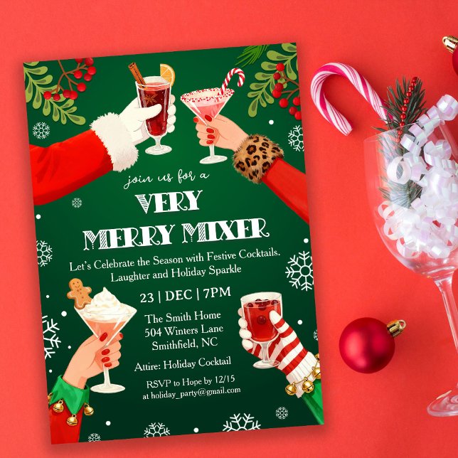 A Very Merry Mixer Christmas Cocktail Party  Invitation (Creator Uploaded)