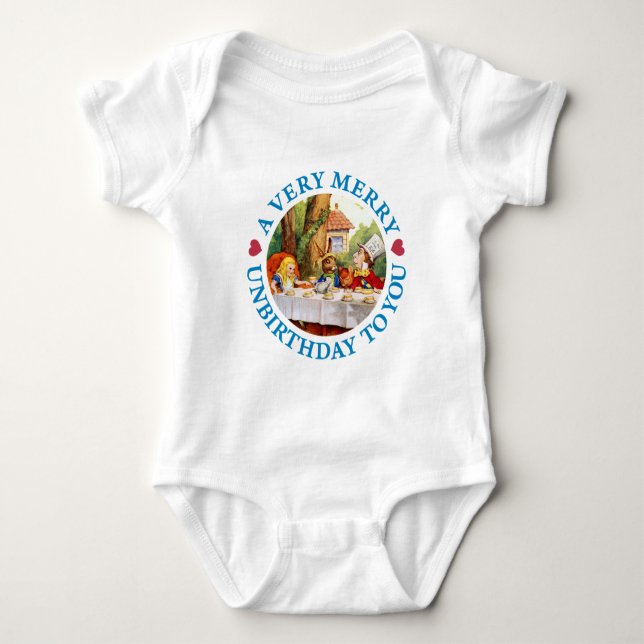 A Very Merry Unbirthday to You! Baby Bodysuit (Front)
