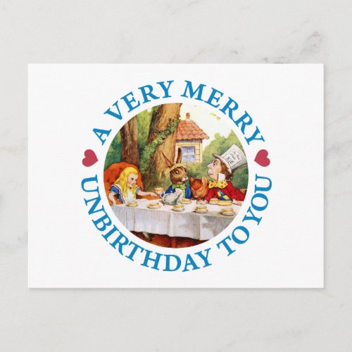 A VERY MERRY UNBIRTHDAY TO YOU HOLIDAY POSTCARD