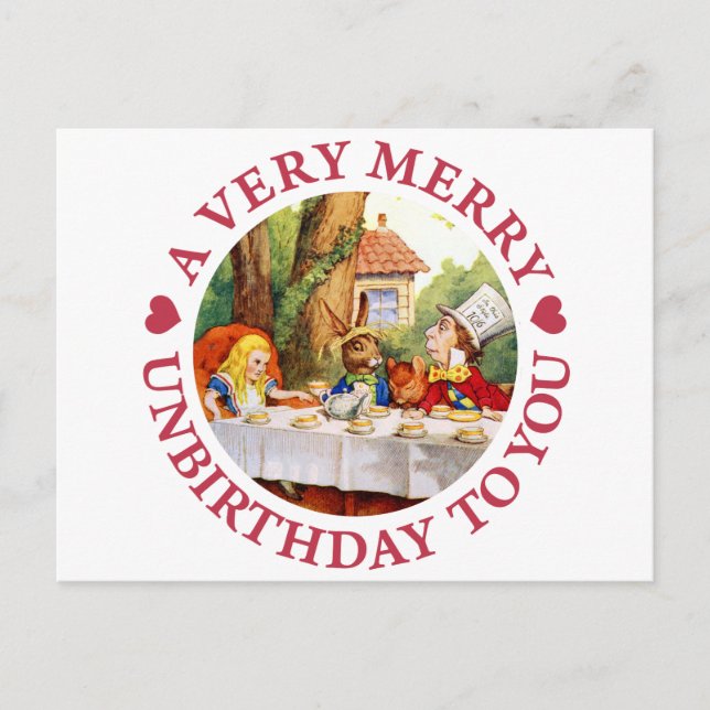 A Very Merry Unbirthday To  You! Holiday Postcard (Front)