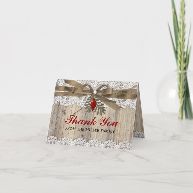 A Very Merry Vintage Christmas Thank You Card (Front)