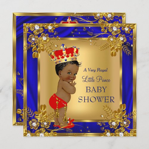 A Very Royal Prince Baby Shower Ethnic Invitation