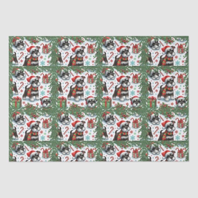 A Very Schnauzer Christmas Tissue Paper (Front)