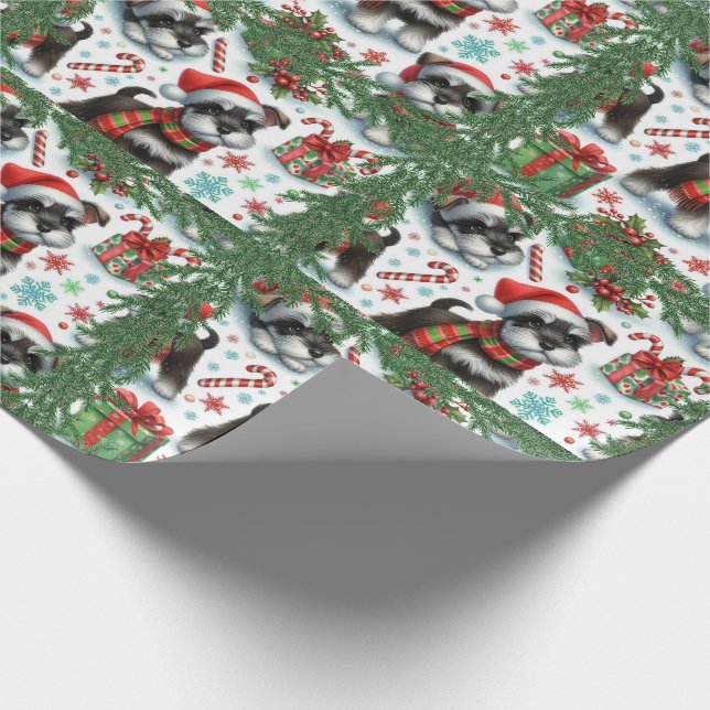 A Very Schnauzer Christmas Wrapping Paper (Corner)