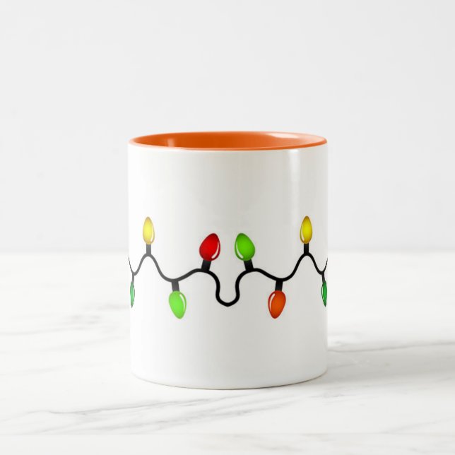 A VERY SPECIAL "CHRISTMAS LIGHTS MUG" Two-Tone COFFEE MUG (Center)