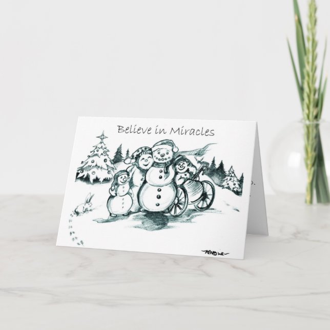 A Very Special Needs Resource Snowman Family Card (Front)