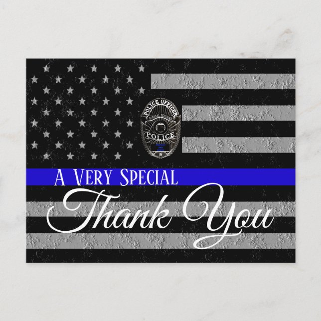 A VERY SPECIAL THANK YOU SUPPORT POLICE POSTCARD (Front)