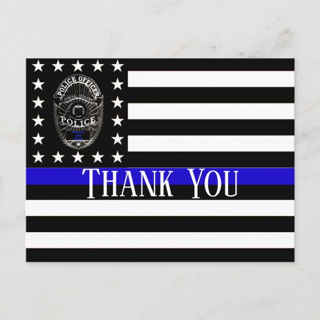 A VERY SPECIAL THANK YOU SUPPORT POLICE POSTCARD (Front)