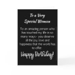**A VERY SPECIAL WOMAN** ON YOUR BIRTHDAY CARD