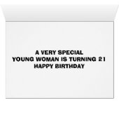 A VERY SPECIAL YOUNG WOMAN IS ***21*** (Inside Horizontal (Bottom))