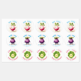 A Very Veggie Valentine Sticker Set