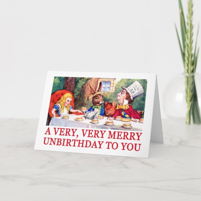 A VERY, VERY MERRY UNBIRTHDAY TO YOU! HOLIDAY CARD (Front)
