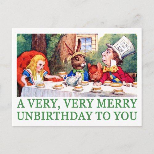 A VERY VERY MERRY UNBIRTHDAY TO YOU HOLIDAY POSTCARD