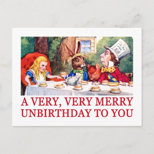 A VERY VERY MERRY UNBIRTHDAY TO YOU HOLIDAY POSTCARD