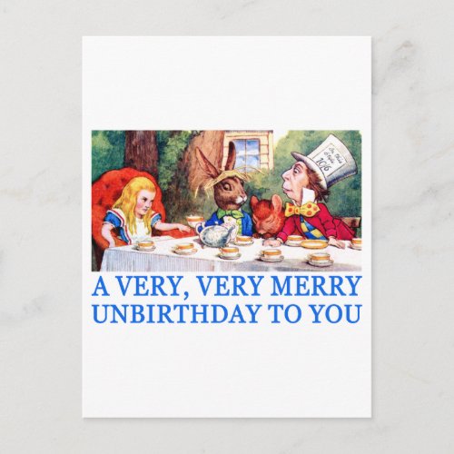 A VERY VERY MERRY UNBIRTHDAY TO YOU HOLIDAY POSTCARD