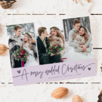 A Very Wedded Christmas Newlywed Photo Purple