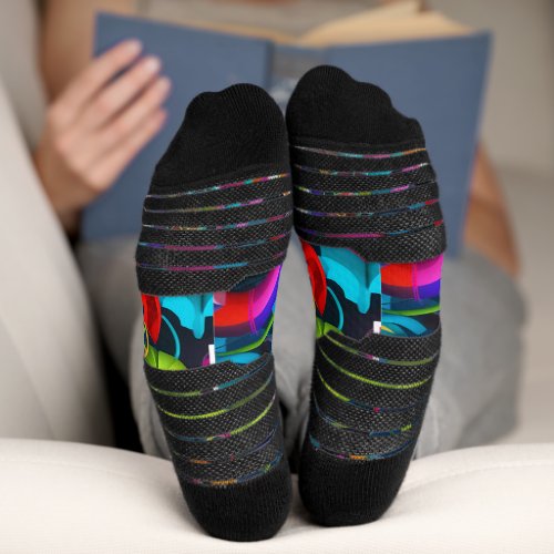  A Vibrant Abstract Symphony Socks