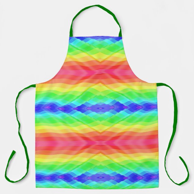 A vibrant apron features a rainbow gradient  (Front)