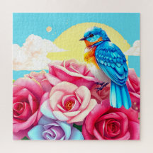A vibrant bluebird