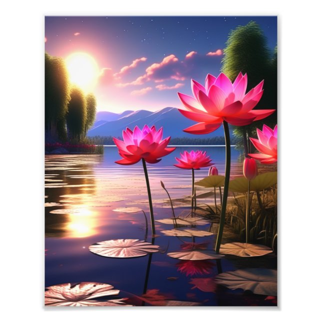 A Vibrant Celebration of Flowers and Foliage Photo Print (Front)