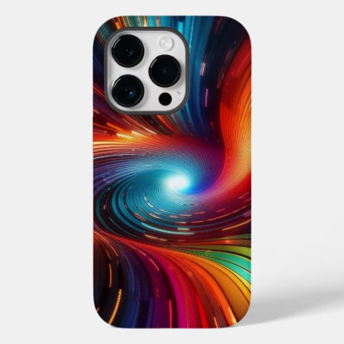 a vibrant circle with a mesmerizing vertical wavel Case_Mate iPhone 14 pro case