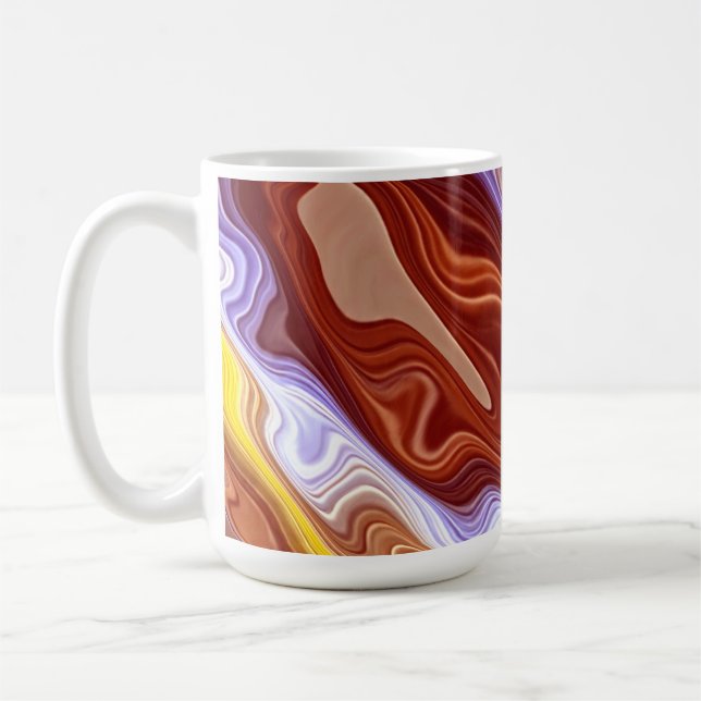 A vibrant colorful classic groorvy pattern coffee mug (Left)
