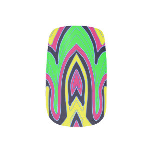 A vibrant colorful cute nail art design