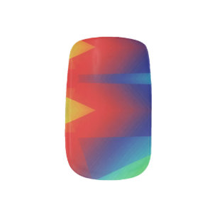 A vibrant cute multicolor minx nail art design
