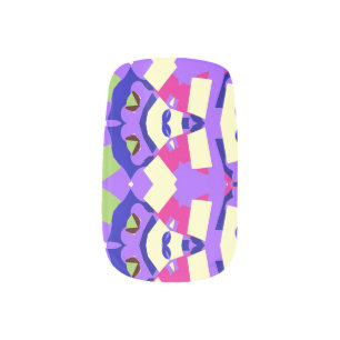 A vibrant cute multiple color nail art design