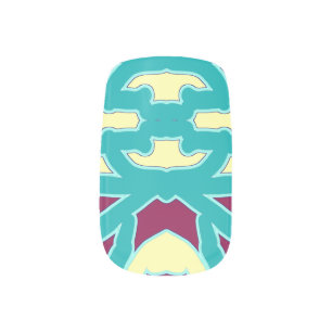 A vibrant cute multiple color nail art design