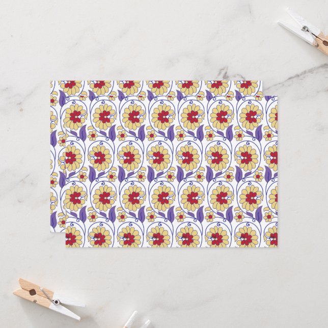 A vibrant design featuring yellow and orange creat invitation (Front/Back In Situ)