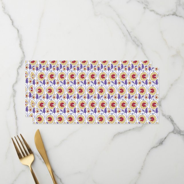 A vibrant design featuring yellow and orange creat menu (Front/Back In Situ)