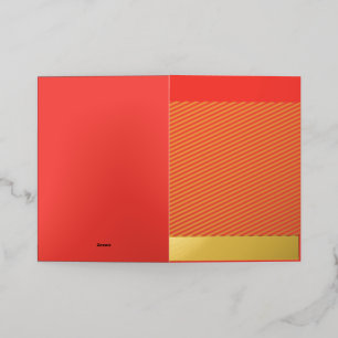 A vibrant display of color transitions from deep r foil greeting card