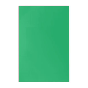 A vibrant green leaf with prominent veins and a de acrylic print