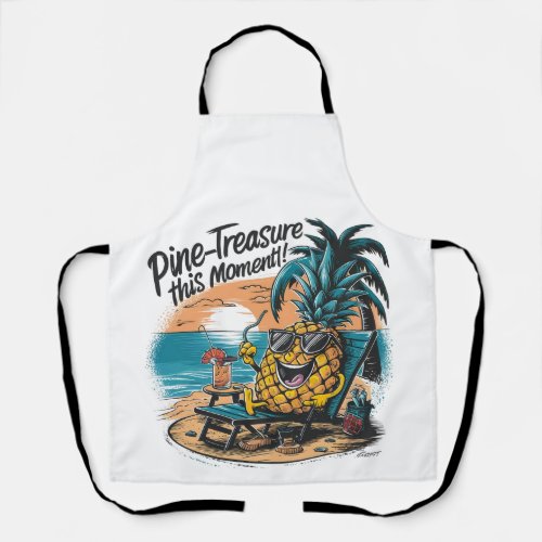 A vibrant humorous design featuring a pineapple apron