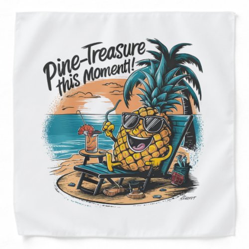 A vibrant humorous design featuring a pineapple bandana