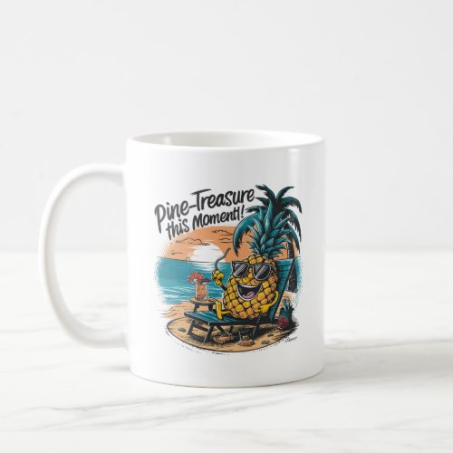 A vibrant humorous design featuring a pineapple  coffee mug