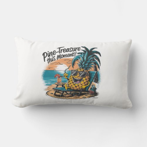 A vibrant humorous design featuring a pineapple  lumbar pillow