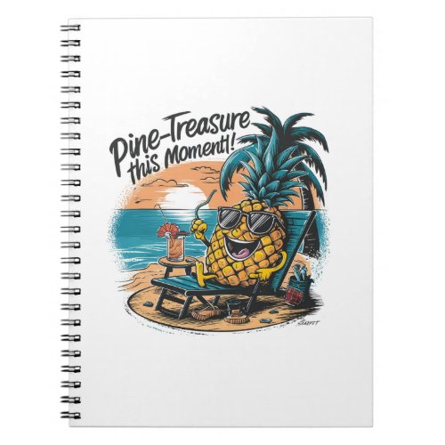 A vibrant humorous design featuring a pineapple  notebook