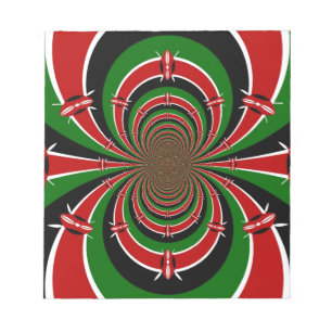 A Vibrant Kenyan Vision: Kenya Flag Kaleidoscope Notepad