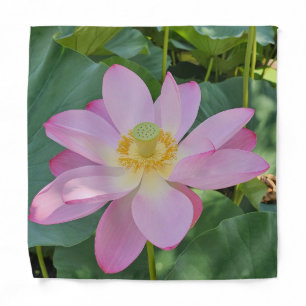 A vibrant lotus flower bandana