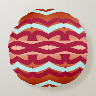 A vibrant multicolor classic fabric pattern design round pillow