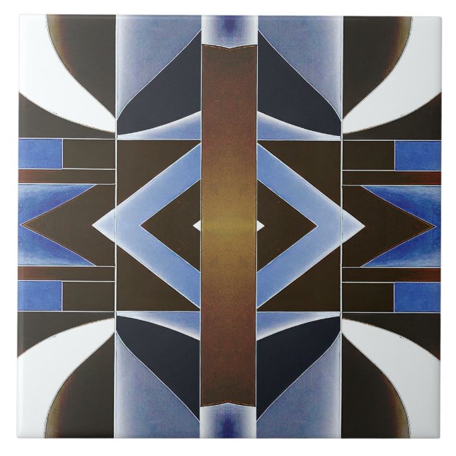 A vibrant multicolor classic geometric pattern   ceramic tile (Front)
