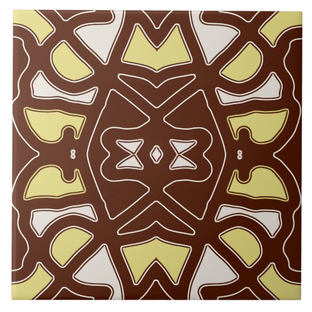 A vibrant multicolor classic pattern  ceramic tile (Front)