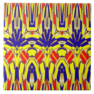 A vibrant multicolor classic pattern ceramic tile