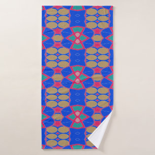 A vibrant multicolor fabric print pattern design bath towel