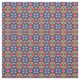 A vibrant multicolor floral fabric pattern design 