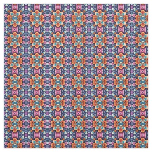 A vibrant multicolor floral fabric pattern design 
