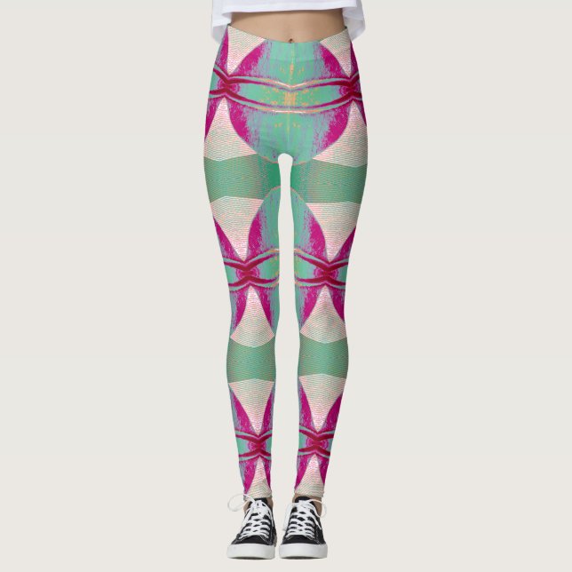 A vibrant multicolor tie-dye "Ratti_Creative_Arts" Leggings (Front)